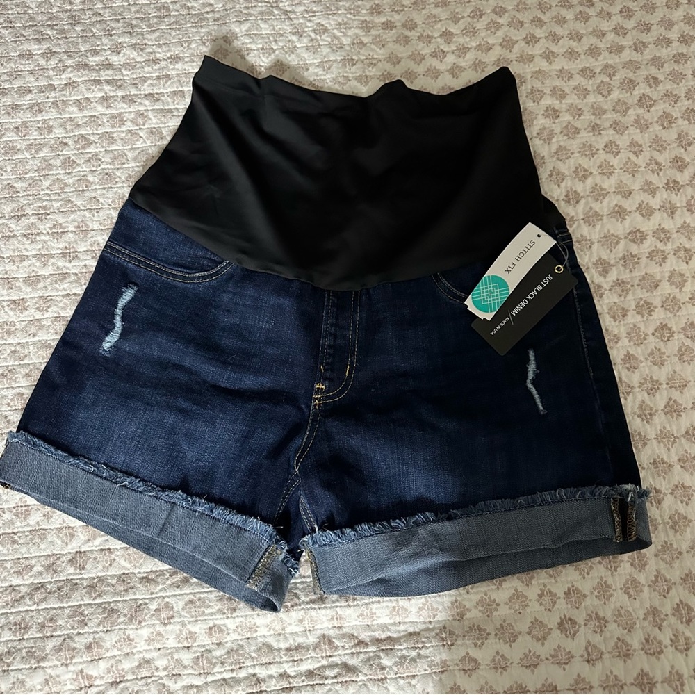 Just Black Denim Maternity Cuffed Short